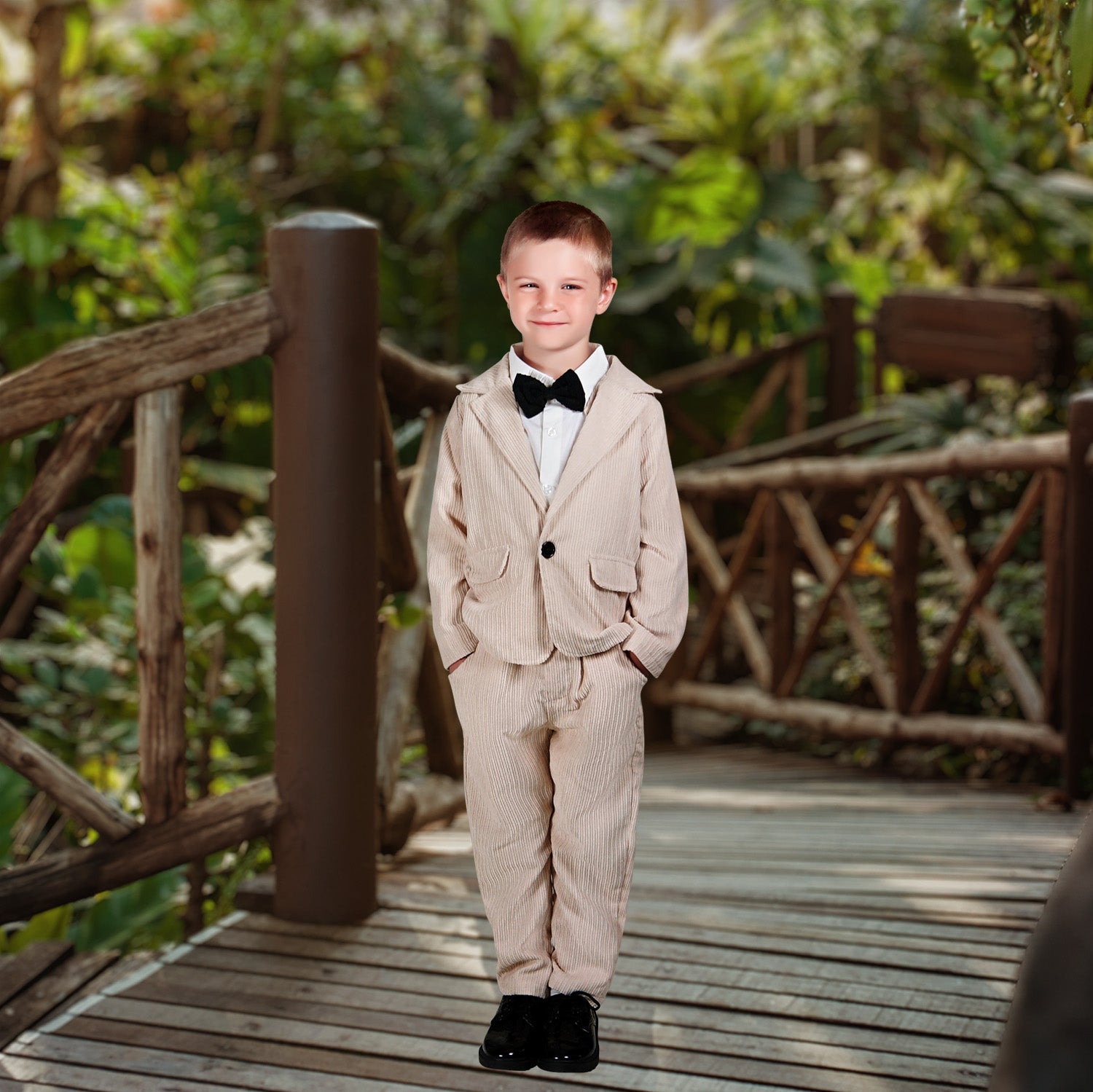 Hudson Boys Suit- Beige
