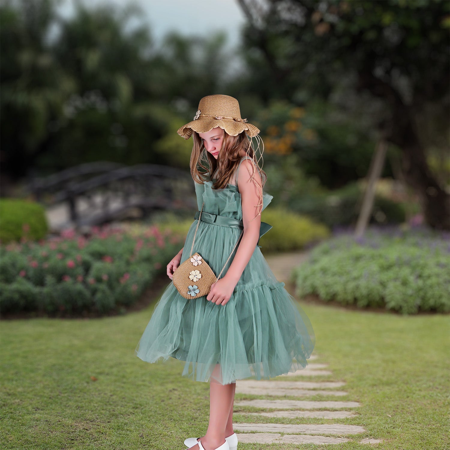 Zoey Straw Hat and Purse Set - Brown