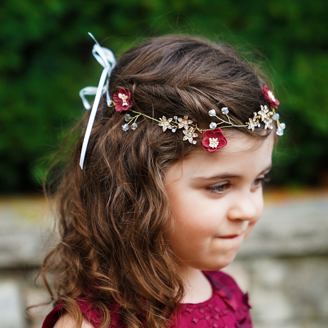 Petit Fleur Kingdom Ribbon Headband - Red
