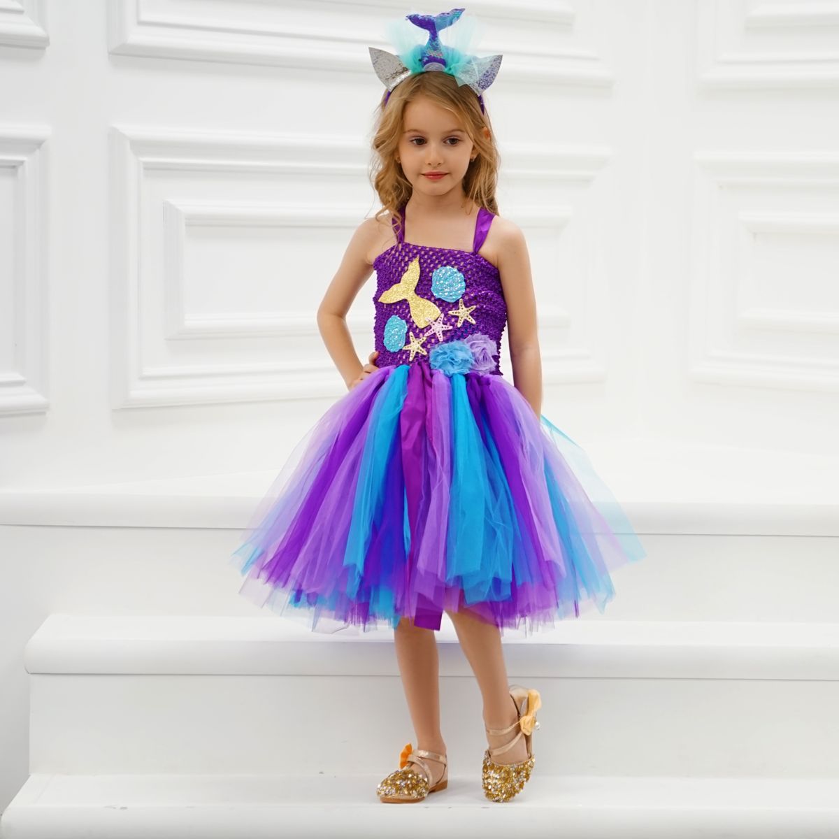 Marilla Mermaid Dress - Purple