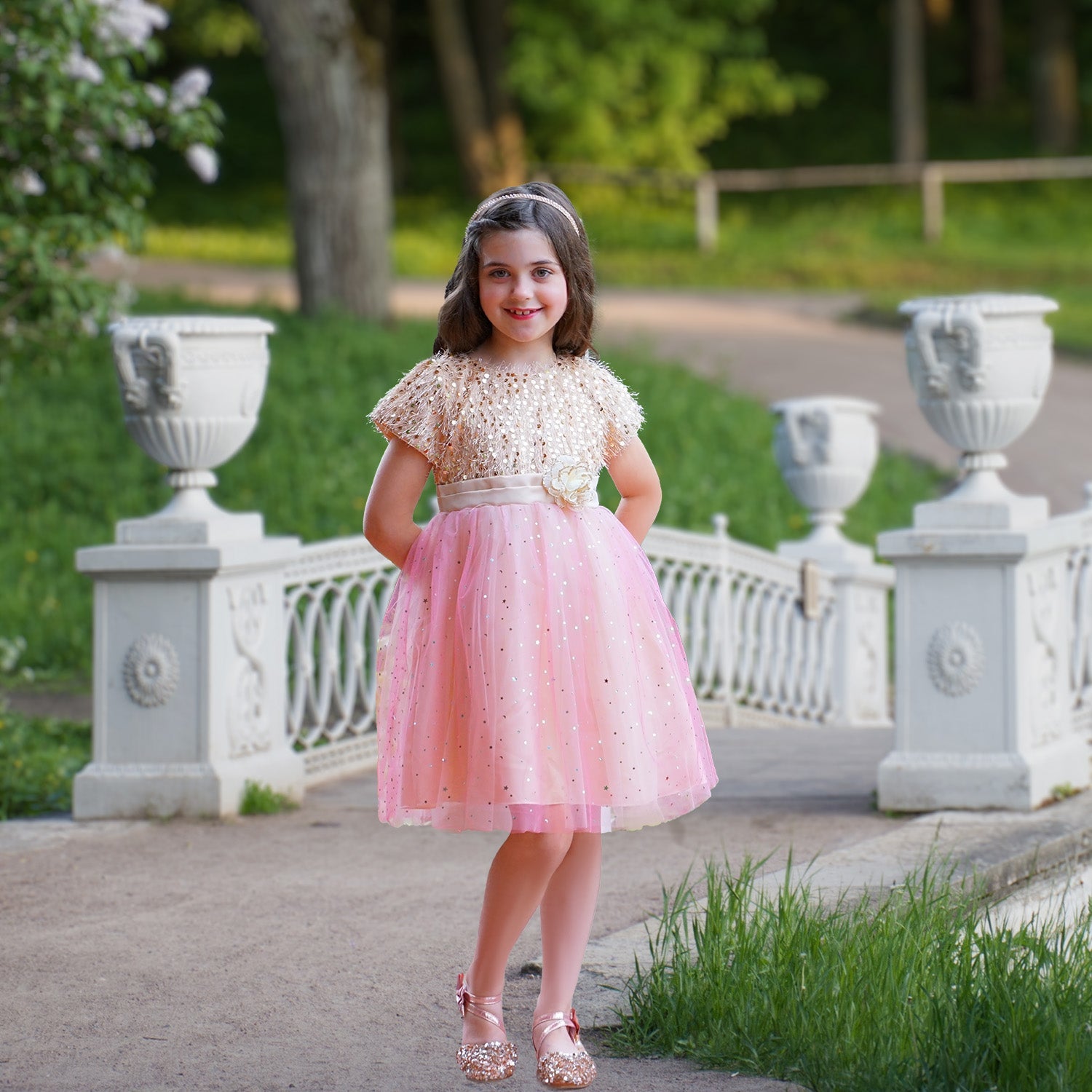 Veronica Ombré Gradient Dress - Pinky Gold