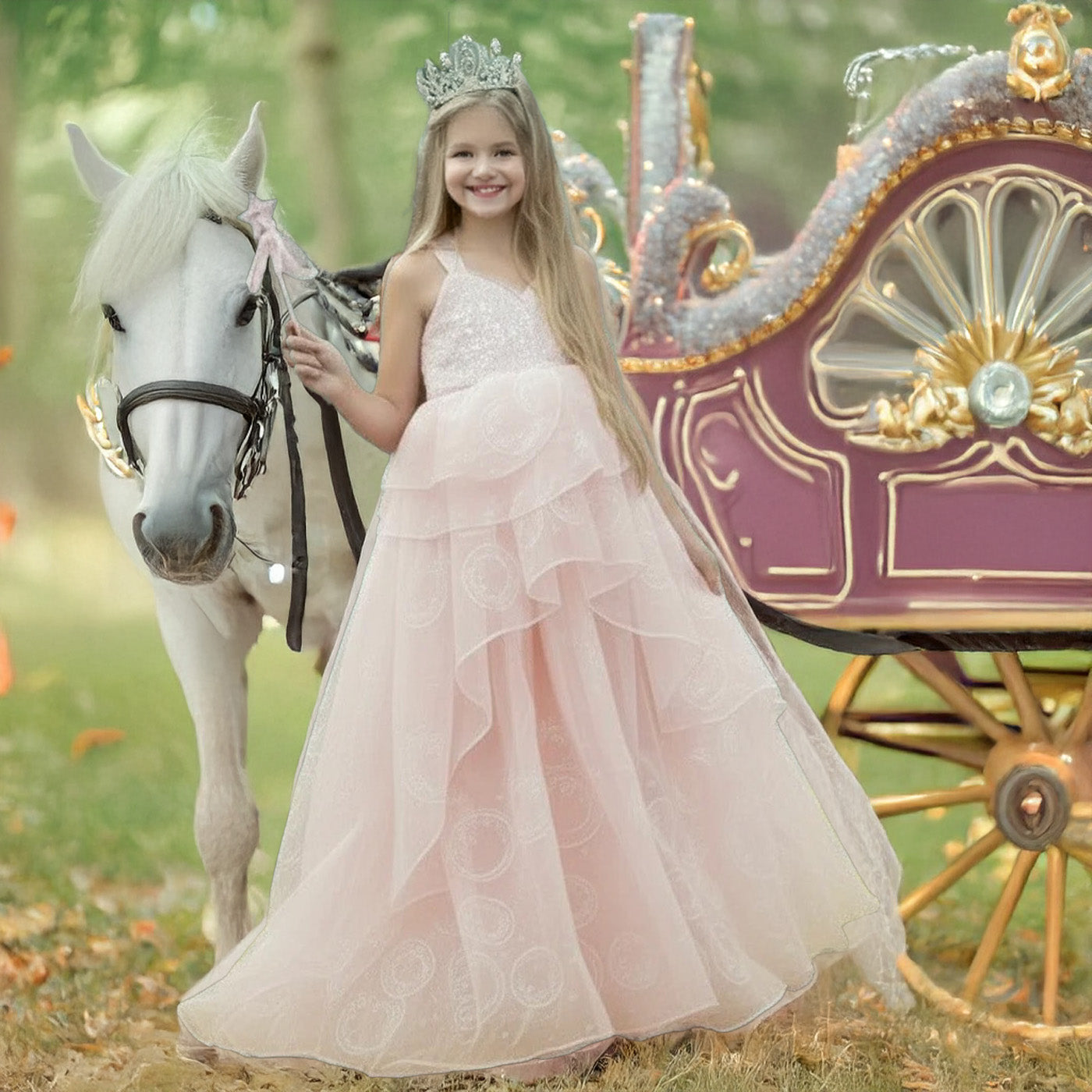 Princess Glinda Mable Good Witch Wicked Costume Dress - Pink