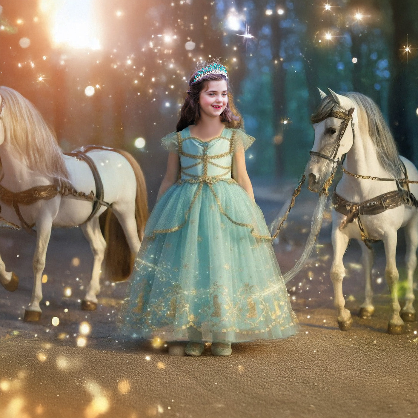 Princess Jasmine Costume Dress - Teal